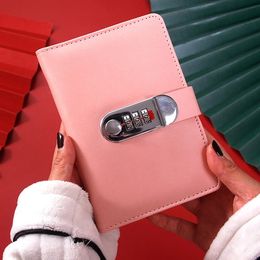 A6 Portable Creative Password Diary Multi functional Lock Notepad Workstation Notebook and Journal Sketchbook Free Delivery 231226