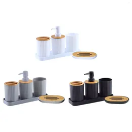 Bath Accessory Set Bathroom Accessories 5 Piece Decor Toothbrush Holder Mouthwash Cup