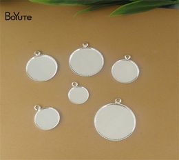 BoYuTe 100Pcs Round 12MM 14MM 16MM 18MM 20MM Cameo Cabochon Base Setting Silver Pendant Blank Tray Diy Jewellery Material5379971