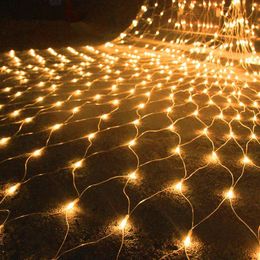 1 5Mx1 5M 3Mx2M 3Mx3M 6Mx4M 10Mx8M LED Net Mesh Fairy String Light Outdoor Garden Patio Window Curtain Xmas Wedding Holiday Garlan261a