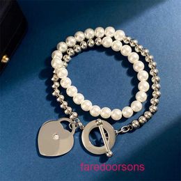 Tifannissm Design Women Bead Bracelets Charm Luxury Jewelry for Lady Gift T family titanium steel studded diamond heart shaped pendant with d With Original Box