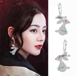 quotYou are my gloryquot Qiao Jingjing same Earrings jade rabbit Dili Reba ear clip earrings66066207065523