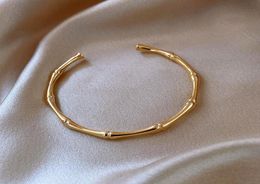 Bangle 14k Goldplated Fashion Slub Open Bracelet Personality For Women Bridesmaid Jewelry5942336