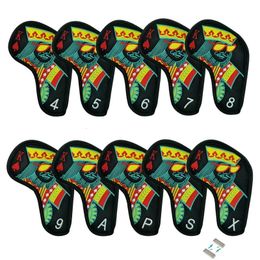 kings Golf Iron Cover Irons Club PU Leather Golf Head Cover Golf Accessories Magnet Closure 10 Piece Set 231225