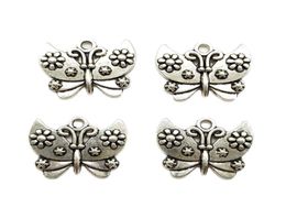 Lot 100pcs Butterfly Antique Silver Charms Pendants DIY Jewellery Findings For Jewellery Making Bracelet Necklace Earrings 2125mm5515369