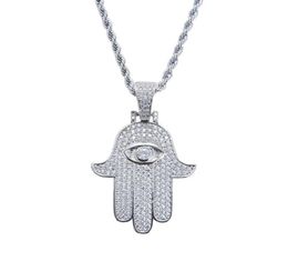 FashionHamsa hand pendant necklaces for men women Hand of Fatima diamonds necklace Judea Arab Religious Protector jewelry real go6640755