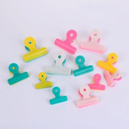 5Pcs/Set Food Snack Storage Seal Tool Office File Holder Plastic Sealing Bag Clips Kitchen Accessory Candy Color Food Close Clip HH573 LL