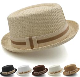 Wide Brim Hats Men Women Classical Straw Pork Pie Fedora Sunhats Trilby Caps Summer Boater Beach Outdoor Travel Party Size US 7 11990775
