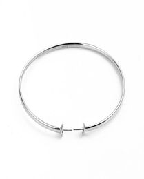 HOPEARL Jewellery Bangle Settings Fine 925 Sterling Silver Blanks with Pin Cup for Attaching Pearls 3 Pieces4002508