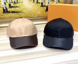 Leather Split Joint Fitted Caps Men Women Baseball Cap Luxurys Designers Caps Hats Mens Summer Khaki Old Flower Printed Casquette7857334