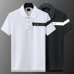 Moda adam yaz kısa kollu polo gömlek işlemeli harfler ince fit çok yönlü polos iş rahat üstleri