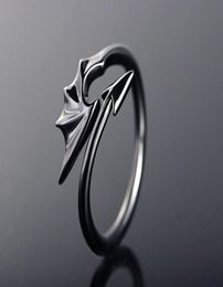 Cluster Rings Punk Style Titanium Brass Koakuma Little Devil Dragon Gothic Evil Vampire Open Ring Party Jewellery Accessories For Me8505873