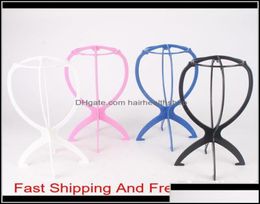 Wig Stand Hair Accessories Tools Products Rosy Black Blue And White Colour Portable Folding Plastic Hat Holder Qylmdc Hairclipperss6760889