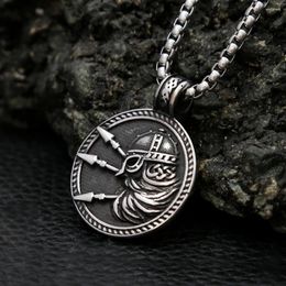 Pendant Necklaces Vintage Vikings Warrior Necklace 316L Stainless Steel Nordic Spear For Men Boys Amulet Jewelry Gifts Wholesale