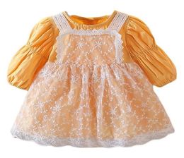 Girls Dresses Winter Spring Autumn New Princess dress 2 pieces for Children Clothing Baby Girl Dress Broadcloth3438406
