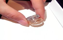 HFYK 2019 Luxurious Rose Gold Cubic Zirconia Rings For Women Hollow Wedding Rings Party Jewelry Bague Femme Anillos Ringen1832628