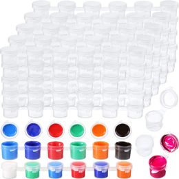 100 Strips Empty Paint Strips Paint Cup Pots Clear Storage Paint Containers Drawing Mini Painting Cup Pot 3Ml/0.1oz 5Ml/0.17oz