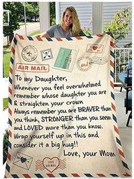 Flannel Throw Blankets to My Daughter or Son Letter Printed Quilts Dad Mom for Daughters Air Mail Blanket Encourage and Love1966011