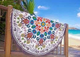 Towel Round Beach Towel Sarong bath towels Party wedding Christmas decorations cotton printed round table cloth vintage yoga picnic mat