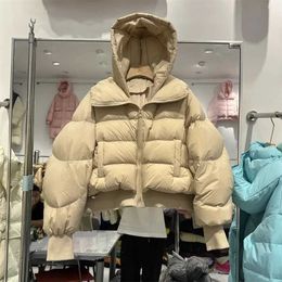 Women's Down Parkas 2023 New Winter 90% White Duck Down Coat Women Hoodies Oversize Short Casual Warm Puffer Jacket Female Waterproof Parka J231227