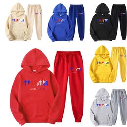 Felpe con cappuccio da uomo Tuta Trapstar Marchio stampato Abbigliamento sportivo Uomo 16 colori caldi Due pezzi Set Felpa con cappuccio allentata Pantaloni da jogging S-XXXL