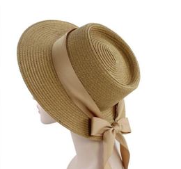 Ladies Handmade Natural Straw Hat Summer Beach Hat for Women Men Panama Cap Fashion Concave Flat Protetion Visor Sun Boat Hats8458734