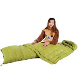 Sleeping Bags High-Quality Larger Size Envelope Style White Goose Down Filled Soft Adult Sleeping Bag Suitable for Cold Weather Thermal QuiltL23