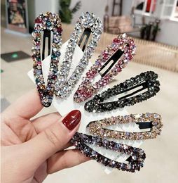 Sparkly Rhinestones Hair Clips Women Glitter Full Crystal Barrettes Bobby Pins Metal Hairpins Barrettes Hair Jewellery for Girls1350631