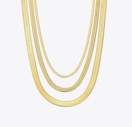 Chains ROPUHOV Smooth Chain Choker Necklace Women Gold Colour Stainless Steel Cool Link Necklaces Femme Fashion Jewellery P1930457132194