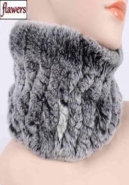 Winter Women Real Rex Rabbit Fur Scarf Rex Rabbit Fur Headbands Knitted Natural Rabbit Fur Ring Scarves Factory Whole Retail 22942507