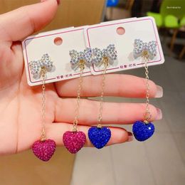 Dangle Earrings Fashion Fruit Strawberry Long Tassel Drop Korean Lovely Girl Temperament Simple Sweet Shiny Earring Cute Jewellery