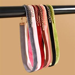 Original Punk New Fashion choker Colorful Velvet strip Female Choker Necklace Retro Gothic Collar Necklaces For Women Gift285T