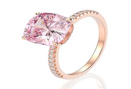 Brand Designer Womens S925 Sterling Silver Rings Women Fashion Gold Plating Pink Diamond Ring European and American Style Lady Zir4765323