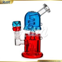 420 Glycerin Freezable Coil Glass Bongs Showerhead Perc Smoking Water Pipe Dual Chamber Bubbler with 14mm Glycerin Bowl 7 Inches