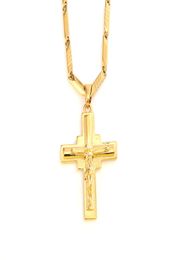 Men039s Pendant 18 k Solid Fine Yellow Gold GF Charms Lines Necklace Jewelry Factory God gift5179302