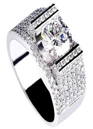 1CT Choucong Brand Wedding Band Rings Luxury Jewelry Sparkling 925 Sterling Silver Round Cut White Topaz CZ Moissanite Diamond Gem4080948