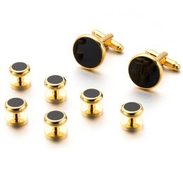 8pcs Multi Colour Tuxedo Shirts Cufflinks Cuff Studs Set Cufflink for Men039s Shirt Wedding Jewelry7123234