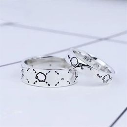 Women Designer Ring For Man Fashion Skull Letter G Fine Silver Luxury Rings with Box Jewelry sapeee228b