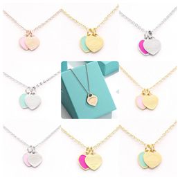 Necklace Womens Heart Necklace Designer Jewellery Chains Pendant Stainless Steel Charm Anniversary Gift for Women Gold Plated Tiffanily