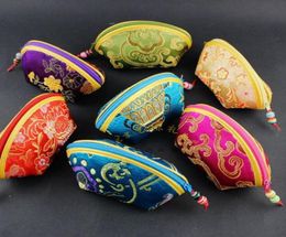 High Quality Cute Small Shell Jewellery Zip Bags Packaging Silk Brocade Coin Purse Storage Pouch Candy Gift Bag Wedding Party Favour 4356469