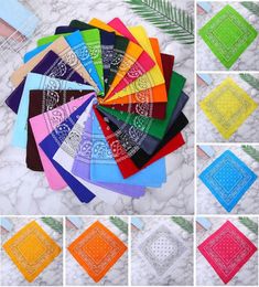 Newest Hiphop Cotton Blended Quality Bandanas For Men Women Magic Head Scarf Scarves Wristband Kerchief Square 55cm55cm 22 Color2123927