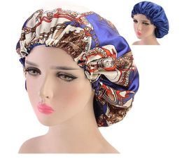 Big size Silk Satin Bonnet Night Sleep Cap Hat by One Planet Quality Double side Wear Head Cover Bonnet for Beautiful Hair ac4058883