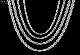 Kiteal High Quality Gold Plating Rope Chain Stainless Steel Necklace For Women Men Fashion 3mm 5mm 6mm 50cm 60cm Jewelry Gift Chai9230246