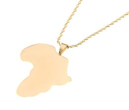 Stainless Steel Big Size Africa Map Pendant Necklaces for WomenMen Trendy Gold Color African Maps Jewelry Ethiopian Gifts3768366