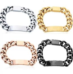 Designer bracelets charm for Men and Women Stainless Steel cuban Link Iced out braceletS bracciali Chain Bracelet Male Drop With b7325846