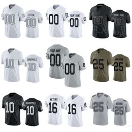 Team Football 41 Robert Spillane Jersey Kids Man Woman 25 Trevon Moehrig 1 Marcus Epps 95 John Jenkins 4 Aidan OConnell 10 Jimmy Garoppolo 16 Jakobi Meyers Sewn On