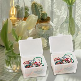 Storage Bags 2Pcs Small Items Organizer PP 9.5x6.3x6.5cm Rectangle Cards Cases For Collecting Clips Jewelry Office Home