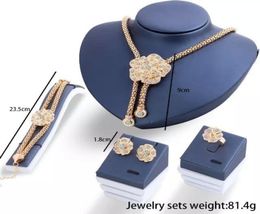 Selling Diamond Flower Pendant Necklace Earrings Ring Bracelet four highgrade suit bride Jewellery Wedding Jewelry4693727