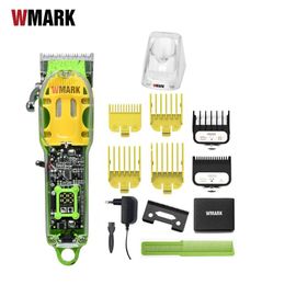 Trimmer Wmark Ng408 Green Colour Transparent Style Professional Rechargeable Clipper Cord & Cordless Hair Trimmer with Fade Blade