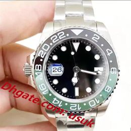 Designer men's Watches Left Hand 40mm GMT Wristwatches automatic mechanical ceramic coke bezel stainless steel strap with fol240p